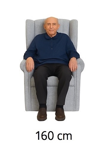 křeslo pro osoby výšky 160 cm