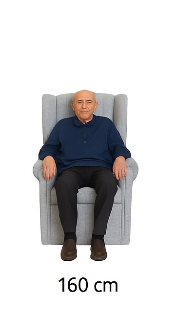 křeslo ušák na míru pro osoby výšky 160 cm